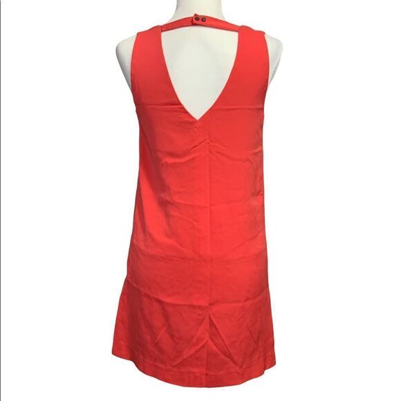 Robert Rodriguez V-neck Silk Sleeveless Mini Dress in Coral - Picture 3 of 8